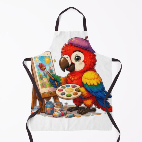 Item preview, Cute Parrot Painter designed and sold by DailyDoodlesBySumbul.