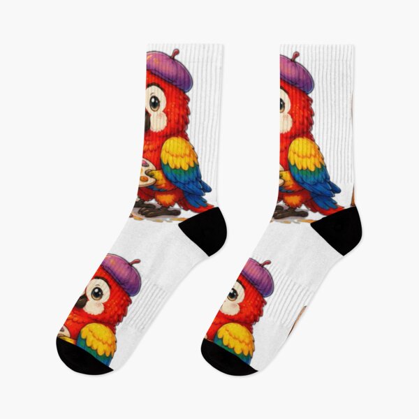 Item preview, Cute Parrot Painter designed and sold by DailyDoodlesBySumbul.
