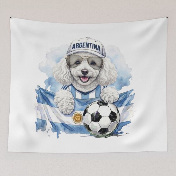 Item preview, White poodle World Cup Argentina Suppawter designed and sold by The Suppawters.