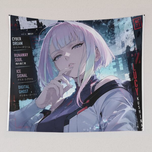 Item preview, Cyberpunk Anime Girl – Futuristic Neon Sci-Fi Aesthetic Digital Art designed and sold by Dyan4.