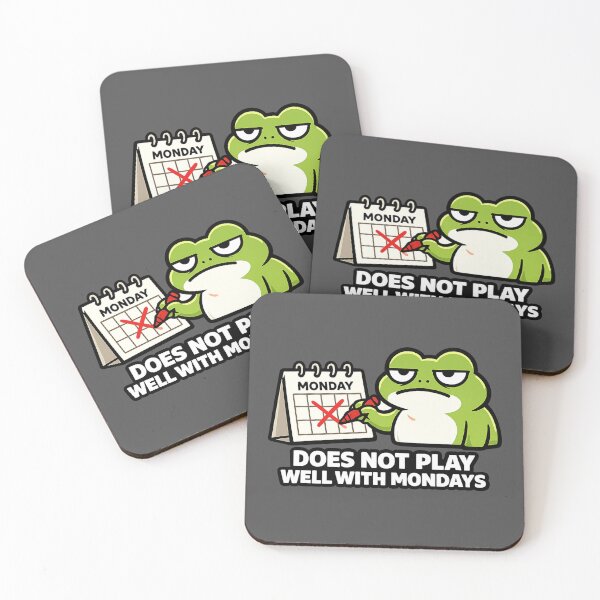 Item preview, Funny Frog Monday Mood Sticker | Does Not Play Well With Mondays designed and sold by Moss & Mellow.