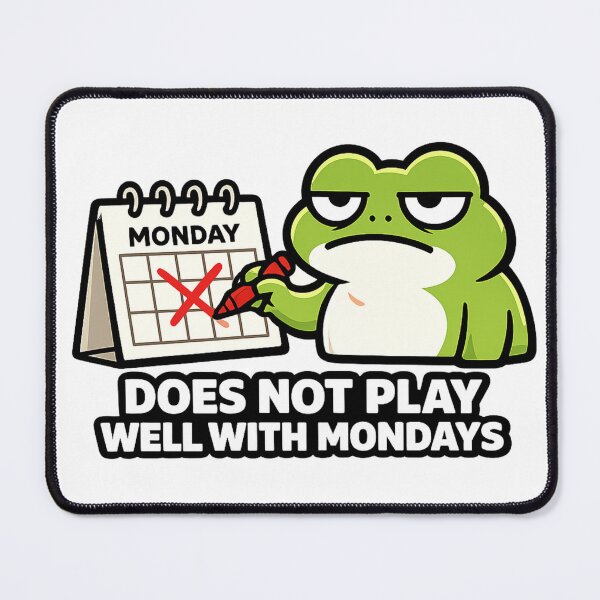 Item preview, Funny Frog Monday Mood Sticker | Does Not Play Well With Mondays designed and sold by Moss & Mellow.