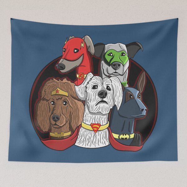Artikelvorschau, Doggy Justice League Comic-Superhelden entworfen und verkauft von Jamie Collins.