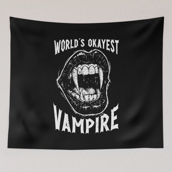 Item preview, World's Okayest Vampire Distressed Gothic Fangs designed and sold by Dmetalx Art Apparel.