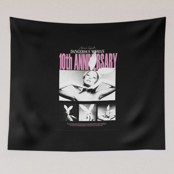 Item preview, Ariana Dangerous Woman 10th Anniversary Fan Art – Bunny Ears Pink Print designed and sold by gringoods.