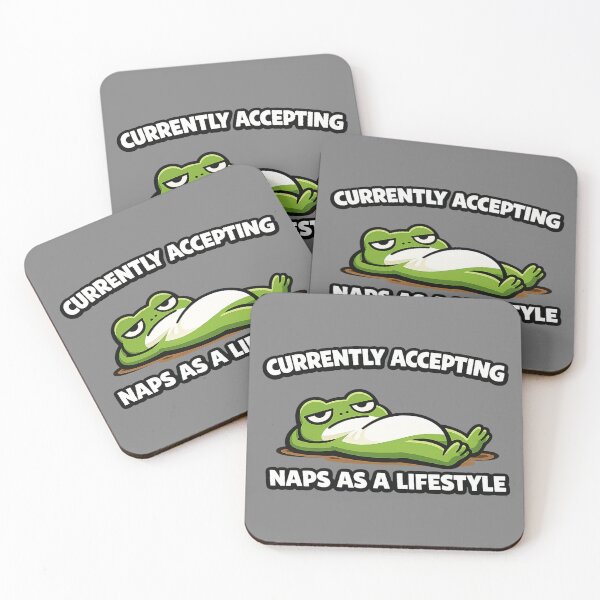 Item preview, Funny Frog Nap Sticker | Currently Accepting Naps As A Lifestyle designed and sold by Moss & Mellow.