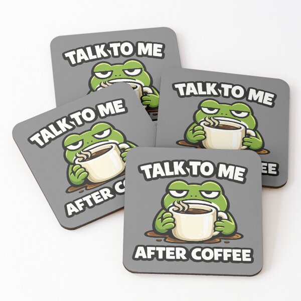 Item preview, Funny Frog Coffee Lover Sticker | Talk To Me After Coffee designed and sold by Moss & Mellow.