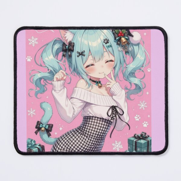 Item preview, Anime Christmas Girl Mint – Kawaii Holiday Design with Presents designed and sold by Revyra Design .
