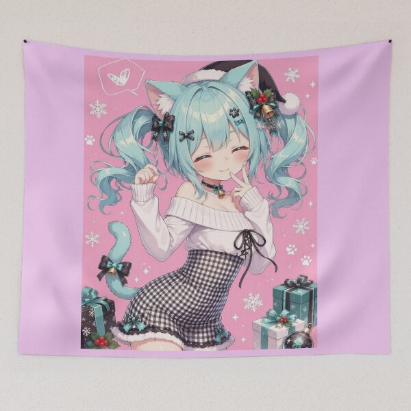 Item preview,  Anime Christmas Girl Mint – Kawaii Holiday Design with Presents designed and sold by Revyra.
