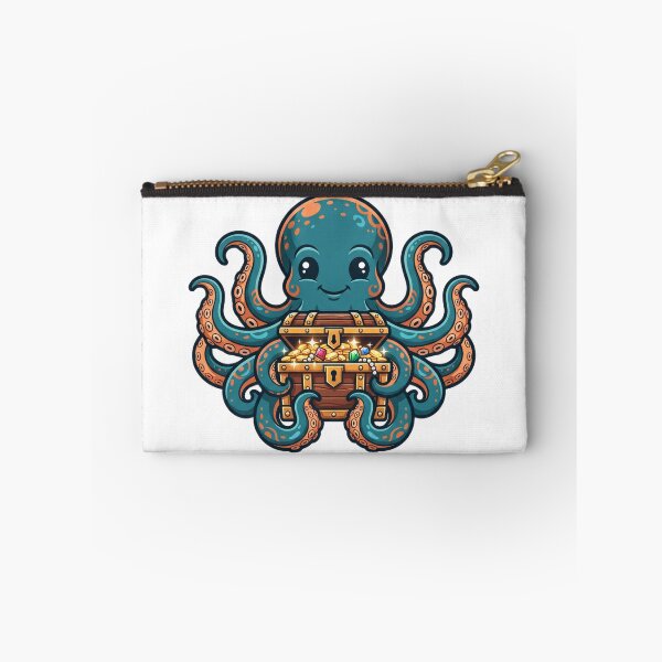 Item preview, Octopus holding treasure chest designed and sold by kidoramagic.