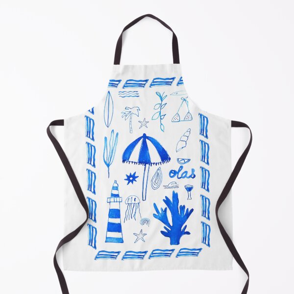 Item preview, Mediterranean Summer Illustrated with Blue Border designed and sold by ElizabethCoelho.