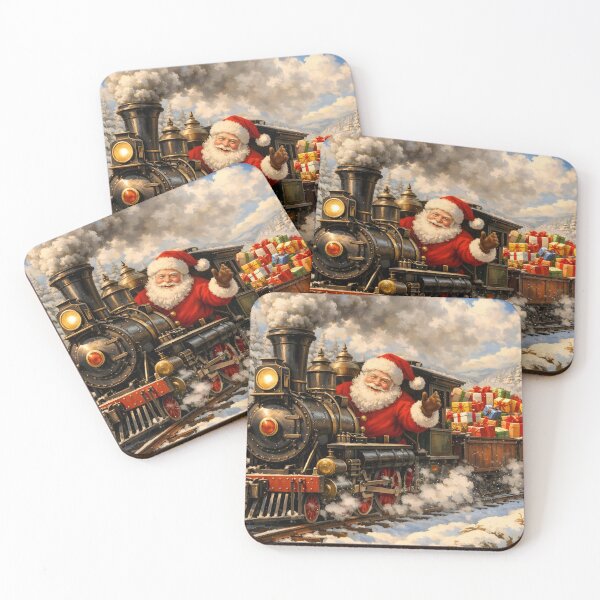 Item preview, Santa Claus on a Vintage Christmas Train  designed and sold by silviaol.