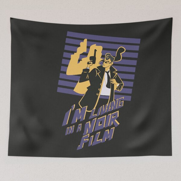 Item preview, I’m Living in a Noir Vintage Detective Illustration designed and sold by beboplab.