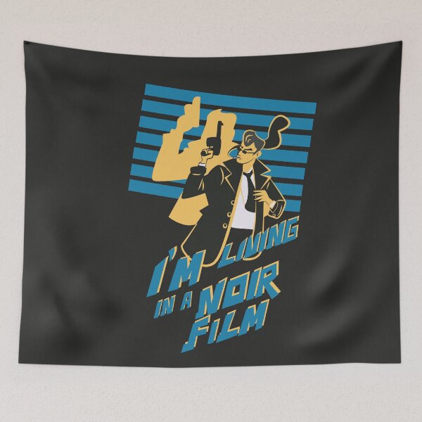 Item preview, I’m Living in a Noir Vintage Detective Illustration designed and sold by beboplab.