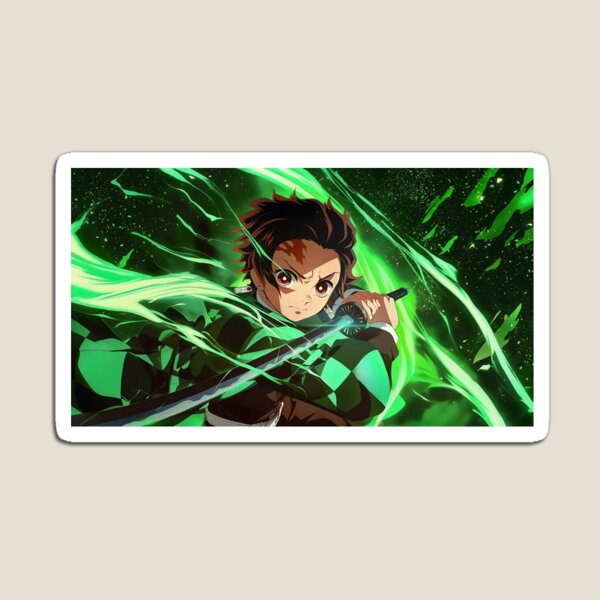 Item preview, Tanjiro Kamado Green Water Breathing designed and sold by PosterFuel.
