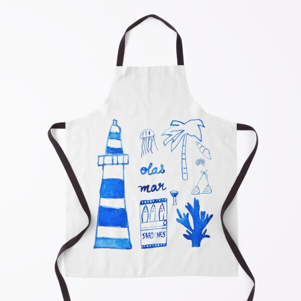 Item preview, Lighthouse and Sardines in Blue Watercolor designed and sold by ElizabethCoelho.