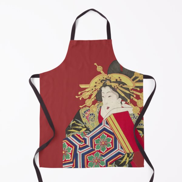 Item preview, Japanese Oiran | Modern Ukiyo-e Portrait | Japandi | Burgundy designed and sold by Black Swallow.