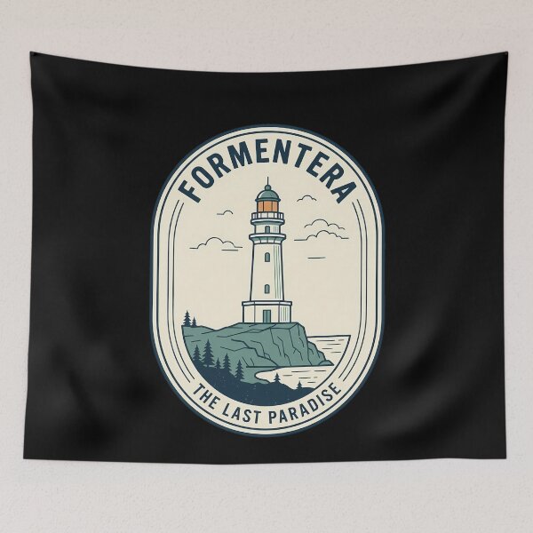 Item preview, Formentera Island Spain Vintage Travel Emblem Lighthouse designed and sold by k3rstman1.