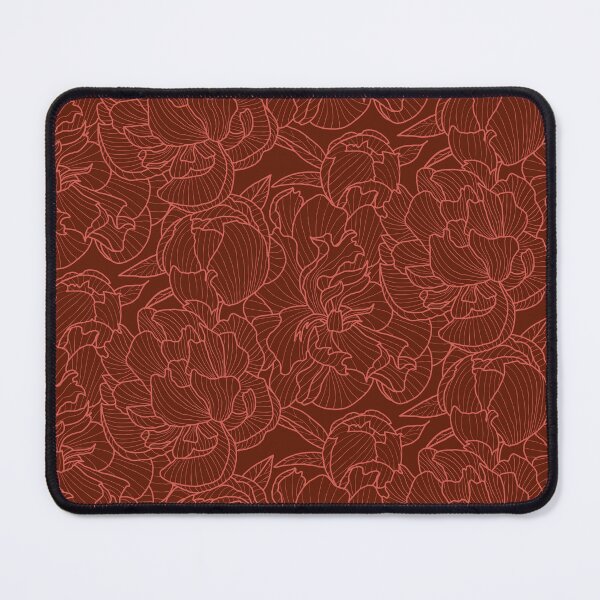 Item preview, orange-brown peony contour drawing designed and sold by kobyakov.