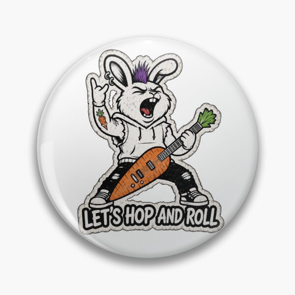 Item preview, Let's Hop and Roll Punk Rock Bunny Funny Guitar Rabbit T-Shirt designed and sold by bunnymode.