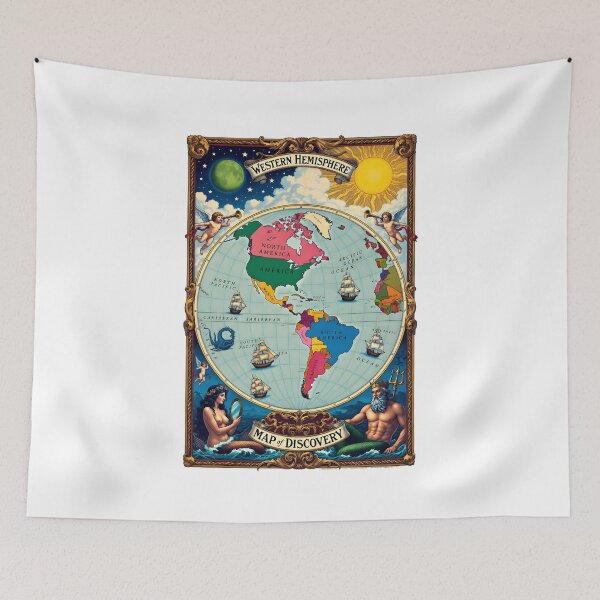 Item preview, Vintage Map of Discovery: The Western Hemisphere designed and sold by interdesigner.