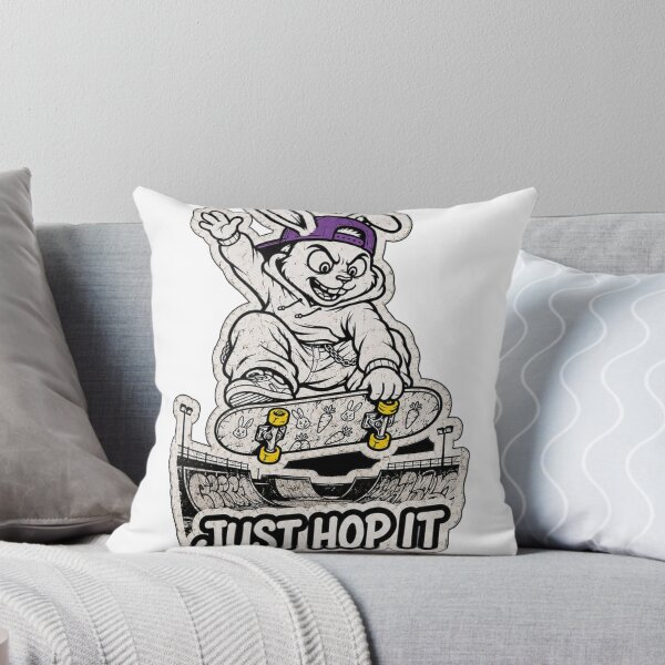Item preview, Just Hop It Skate Bunny Funny Skateboard Rabbit T-Shirt designed and sold by bunnymode.