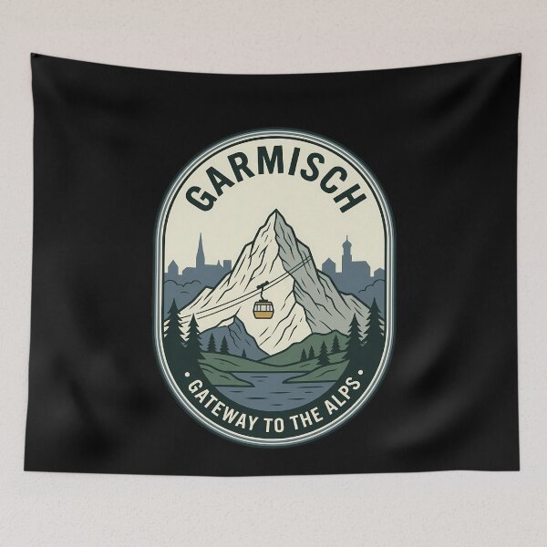 Item preview, Garmisch Gateway To The Alps Vintage Travel Emblem designed and sold by k3rstman1.