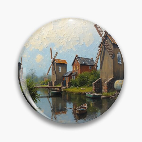 Item preview, Some wind mills in the style of Van Gogh. designed and sold by oldMastersofart.