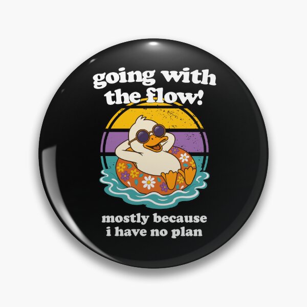 Item preview, Going With The Flow Retro Duck Funny Affirmation designed and sold by Uppercase Tees.