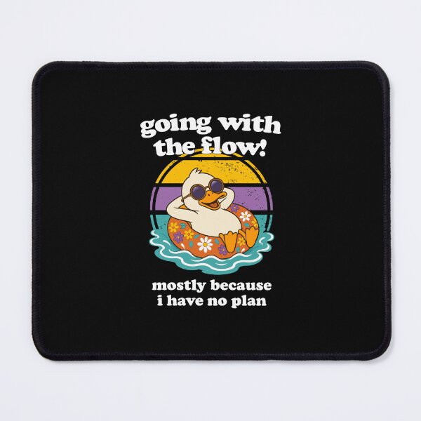 Item preview, Going With The Flow Retro Duck Funny Affirmation designed and sold by Uppercase Tees.