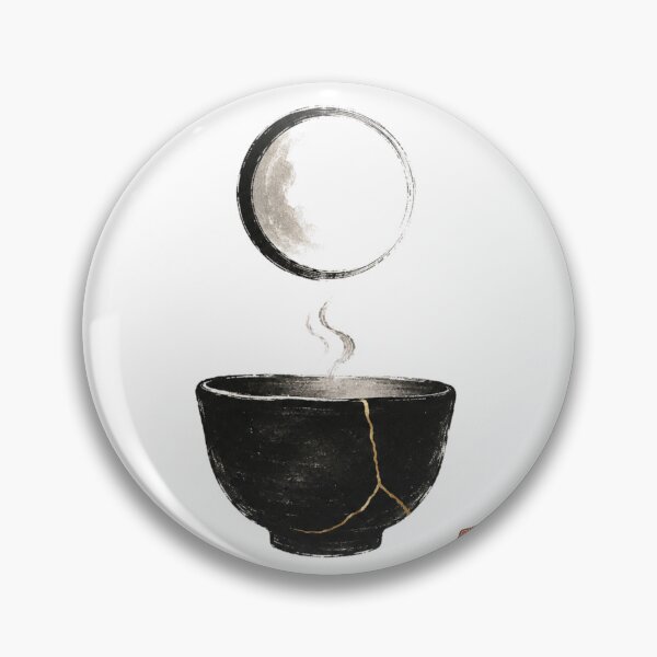 Item preview, Tea Moon Seal – Japanese Zen Tea Bowl Moon Design designed and sold by OblivionRise.