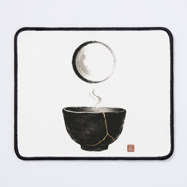 Item preview, Tea Moon Seal – Japanese Zen Tea Bowl Moon Design designed and sold by OblivionRise.