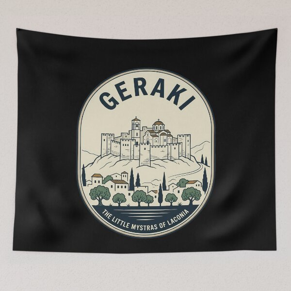 Item preview, Geraki Laconia Greece Vintage Travel Emblem Castle designed and sold by k3rstman1.