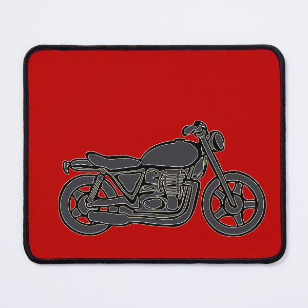 Item preview, Classic Style Dark Grey Motorbike, Embossed Effect with Red Background designed and sold by Adamo-illustration.