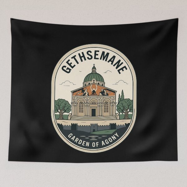 Item preview, Jerusalem Gethsemane Garden of Agony Vintage Travel Emblem designed and sold by k3rstman1.