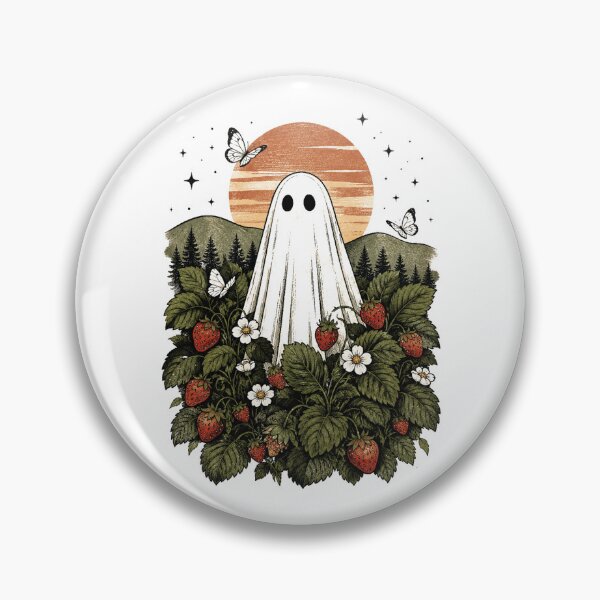 Item preview, Ghost Wandering Through Enchanted Strawberry Garden Retro designed and sold by Moizento.