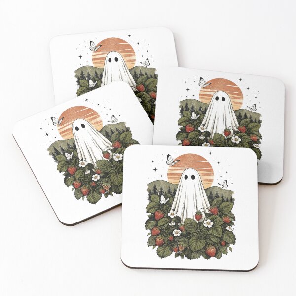 Item preview, Ghost Wandering Through Enchanted Strawberry Garden Retro designed and sold by Moizento.