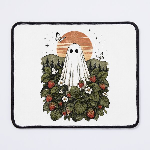 Item preview, Ghost Wandering Through Enchanted Strawberry Garden Retro designed and sold by Moizento.