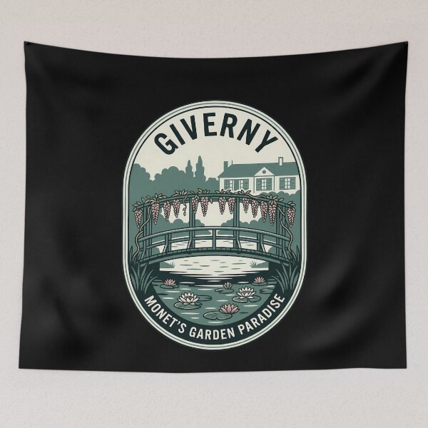 Item preview, Giverny Monet's Garden Paradise Vintage Travel Emblem designed and sold by k3rstman1.