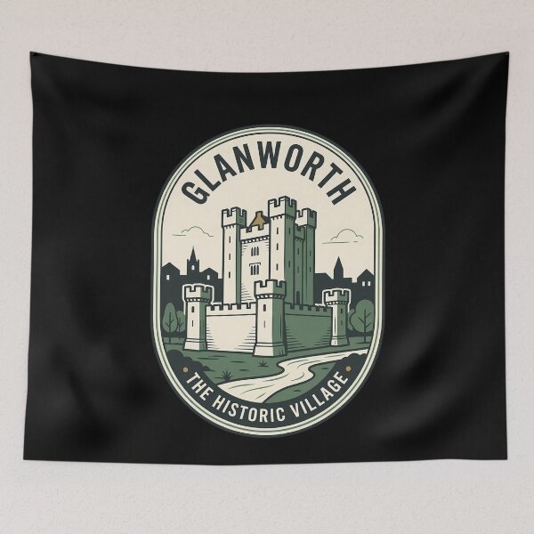 Item preview, Glanworth Historic Village Vintage Travel Emblem Castle designed and sold by k3rstman1.