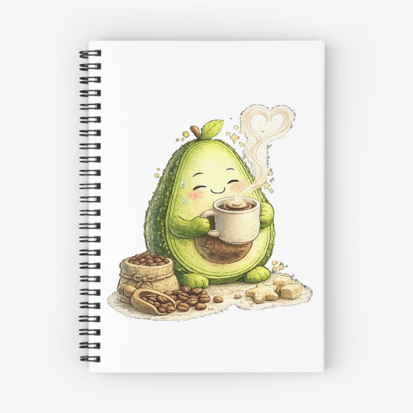 Item preview, Cute Avocado Coffee Lover Pattern | Kawaii Avocado Latte Art Illustration designed and sold by Fabricbella.