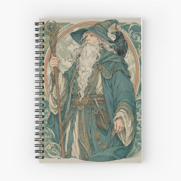 Item preview, Celtic Raven Wizard Art Nouveau Mucha Style Illustration designed and sold by ExpressoJungle.