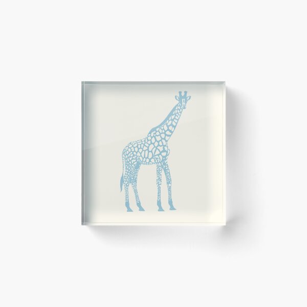 Item preview, Minimal Monochrome Giraffe Line Art Scandinavian Style Animal Illustration Dusty Blue designed and sold by Nasdigitalart.