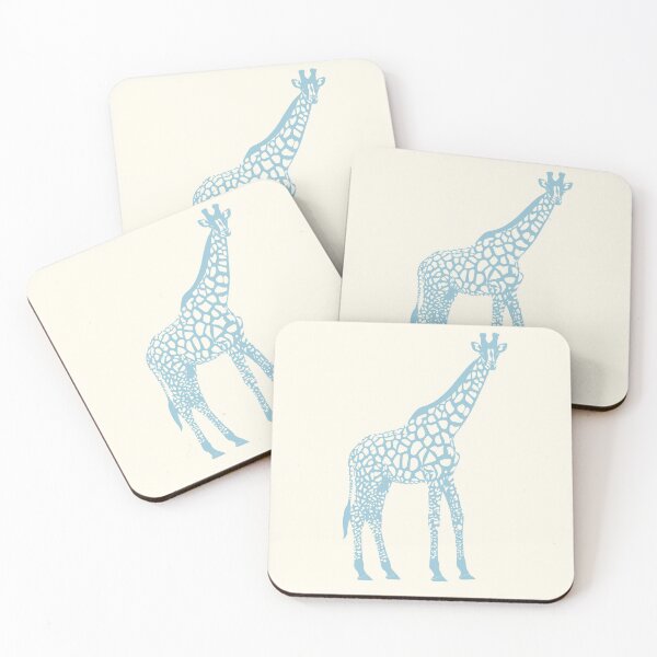 Item preview, Minimal Monochrome Giraffe Line Art Scandinavian Style Animal Illustration Dusty Blue designed and sold by Nasdigitalart.