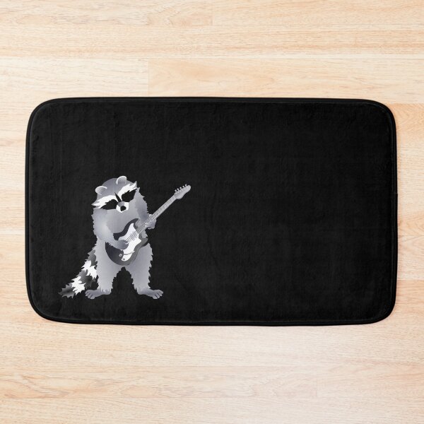 Item preview, Raccoon Playing Right Handed, Electric Guitar, In Monochrome Colours designed and sold by Adamo-illustration.