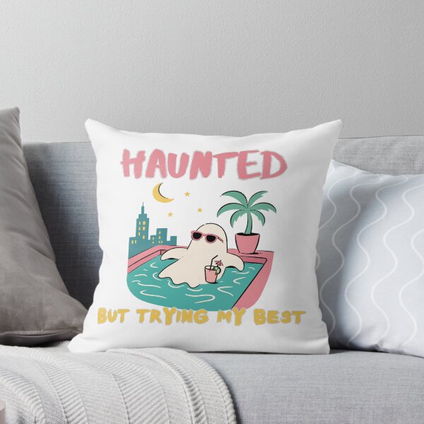 Item preview, Haunted but Trying My Best – Funny Halloween Shirt designed and sold by RJsTees.