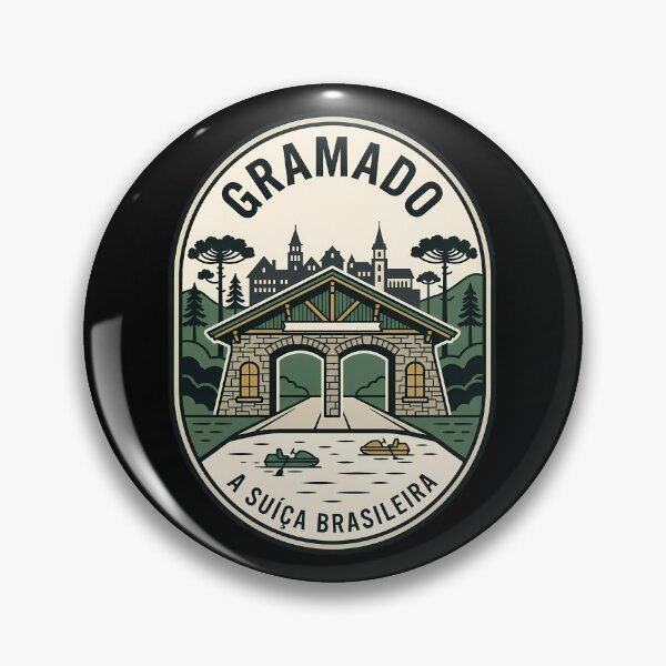 Item preview, Gramado Brazil Alpine Village Vintage Travel Emblem designed and sold by k3rstman1.