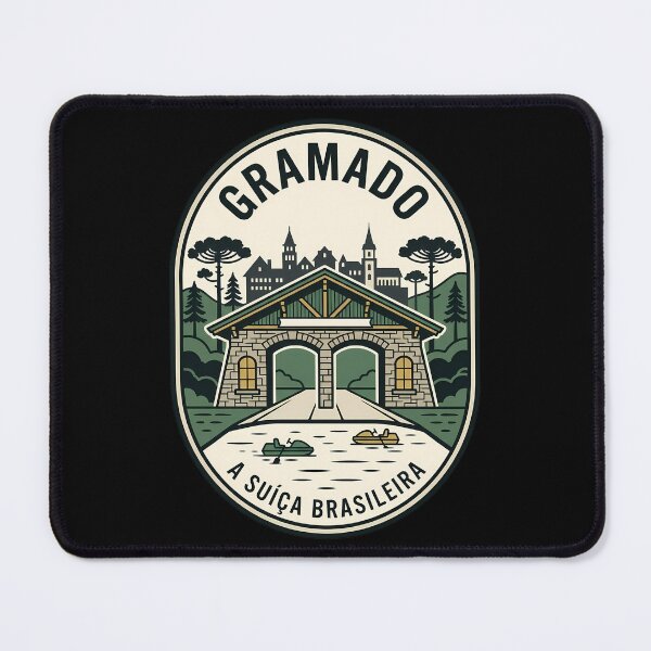 Item preview, Gramado Brazil Alpine Village Vintage Travel Emblem designed and sold by k3rstman1.