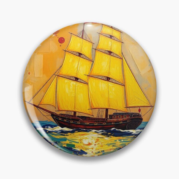 Item preview, A sailing ship in the style of Van Gogh. designed and sold by oldMastersofart.
