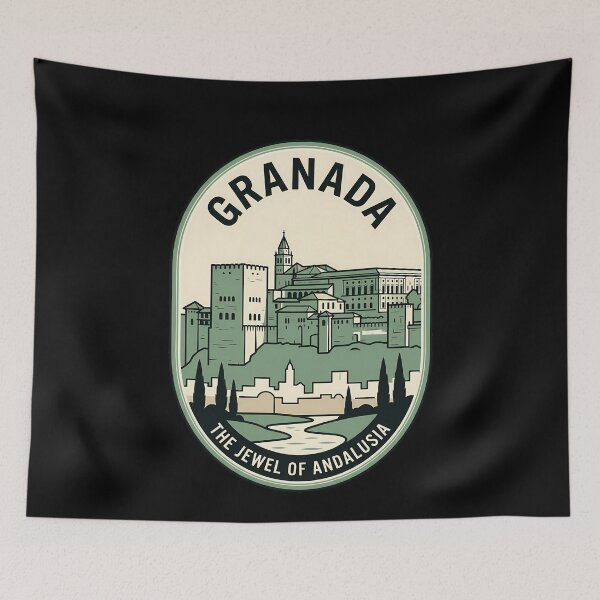 Item preview, Granada Andalusia Spain Alhambra Vintage Travel Emblem designed and sold by k3rstman1.
